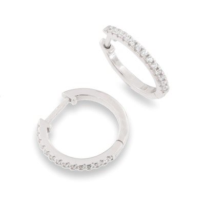 Orecchini Domar Gioielli Donna Orecchino cerchio argento 925 con zirconia cubica in Argento Cubic Zirconia EZB112519 - EZB112519